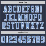 Custom Name Number Authentic Football Jersey - Personalized Navy Light Blue White Mesh Team Jersey Personalized Navy Light