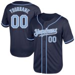 Personalized Light Blue White Navy Baseball Jersey Authentic Throwback Mesh Personalized Navy Light Blue-White Mesh Authentic