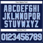 Custom Name and Number Performance Vapor Golf Polo Shirt - Personalized Navy Light Blue-White Personalized Navy Light Blue-White