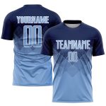 Custom Name Number Soccer Jersey Personalized Navy Light Blue Sublimation Team Uniform Personalized Navy Light Blue-White