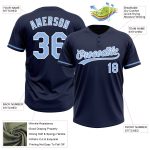 Personalized Unisex Softball Jersey - Navy Light Blue-White Two-Button Design Personalized Navy Light Blue-White Two-Button