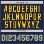 Custom Team Baseball Jersey with Name and Number - Personalized Navy Light Blue Yellow Authentic Raglan Sleeves Personalized