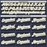 Custom Name Number Navy Light Blue-Yellow Mesh Baseball Jersey - Authentic Throwback Team Jersey Personalized Navy Light