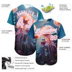 Personalized Jellyfish Ocean Baseball Jersey - Custom Name & Number, 3D Navy Light Pink-White Design Personalized Navy Light