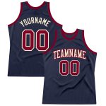 Custom Name Number Throwback Basketball Jersey - Personalized Authentic Navy Maroon Cream Team Jersey Personalized Navy Maroon-Cream