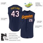 Custom Name Number Baseball Jersey - Personalized Navy Maroon Gold Sleeveless Authentic Team Apparel Personalized Navy Maroon-Gold