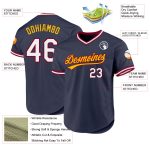 Personalized Custom Name & Number Throwback Baseball Jersey - Navy Maroon-Gold Authentic Team Jersey Personalized Navy Maroon-Gold