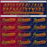 Custom Name and Number Gradient Bomber Jacket in Navy Maroon-Gold Full-Snap Varsity Letterman Style Personalized Navy Maroon-Gold