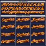 Custom Name and Number Baseball Jersey - Personalized Authentic Navy Maroon Gold Line Team Jersey Personalized Navy Maroon-Gold