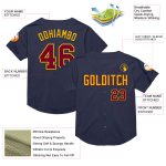 Custom Name Number Baseball Jersey - Personalized Retro Navy Maroon-Gold Mesh Authentic Team Jersey Personalized Navy Maroon-Gold