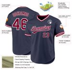 Custom Name Number Throwback Baseball Jersey Authentic Navy Maroon White Personalized Team Jersey Personalized Navy Maroon-White