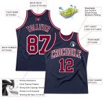 Custom Name and Number Authentic Basketball Jersey - Personalized Navy Maroon-White Throwback Design Personalized Navy Maroon-White