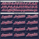 Custom Name Number Authentic Baseball Jersey - Personalized Navy Maroon-White Line Team Apparel Personalized Navy Maroon-White
