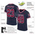 Custom Personalized Navy Maroon-White Throwback Football Jersey with Name and Number - Authentic Team Apparel Personalized
