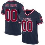 Custom Personalized Navy Maroon-White Throwback Football Jersey with Name and Number - Authentic Team Apparel Personalized