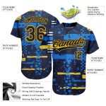 Custom Navy and Gold 3D Pattern Baseball Jersey - Personalized Team Name and Number Authentic Design Personalized Navy Navy-Gold
