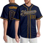 Personalized Navy Gold Baseball Jersey for Authentic Team Spirit Personalized Navy Navy-Gold Authentic Baseball Jersey