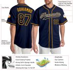 Personalized Navy Gold Baseball Jersey for Authentic Team Spirit Personalized Navy Navy-Gold Authentic Baseball Jersey