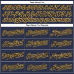 Custom Name and Number Authentic Baseball Jersey Personalized Navy Gold Personalized Navy Navy-Gold Authentic Baseball Jersey