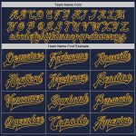 Custom Name and Number Navy and Gold Varsity Letterman Bomber Jacket - Personalized Full-Snap Team Jacket Personalized Navy