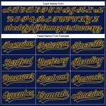 Custom Name & Number Navy Gold Performance Golf Polo Shirt - Personalized Team Apparel Personalized Navy Navy-Gold Performance