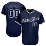 Custom Team Name Number Personalized Navy-Gray Authentic Baseball Jersey Personalized Navy Navy-Gray Authentic Baseball Jersey