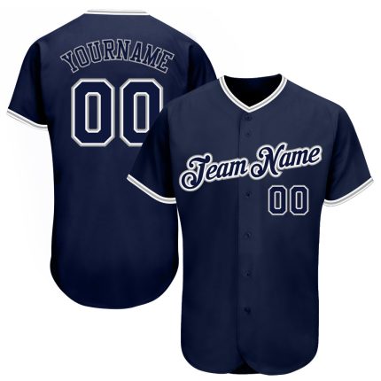 Custom Team Name Number Personalized Navy-Gray Authentic Baseball Jersey Personalized Navy Navy-Gray Authentic Baseball Jersey