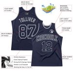 Personalized Custom Name & Number Navy-Gray Basketball Jersey - Authentic Throwback Team Design Personalized Navy Navy-Gray
