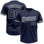 Custom Name and Number Two-Button Unisex Softball Jersey in Navy and Gray - Personalized Team Apparel Personalized Navy Navy-Gray