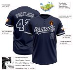 Custom Name and Number Two-Button Unisex Softball Jersey in Navy and Gray - Personalized Team Apparel Personalized Navy Navy-Gray