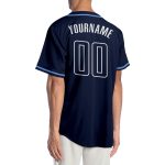 Personalized Navy Light Blue Baseball Jersey - Authentic Design for Fans Personalized Navy Navy-Light Blue Authentic Baseball