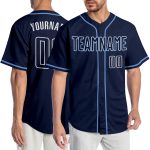 Personalized Navy Light Blue Baseball Jersey - Authentic Design for Fans Personalized Navy Navy-Light Blue Authentic Baseball