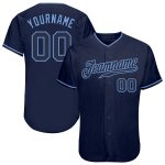 Custom Name and Number Personalized Baseball Jersey - Navy and Light Blue Authentic Team Jersey Personalized Navy Navy-Light