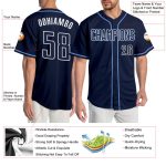 Personalized Navy Light Blue Baseball Jersey - Authentic Design for Fans Personalized Navy Navy-Light Blue Authentic Baseball