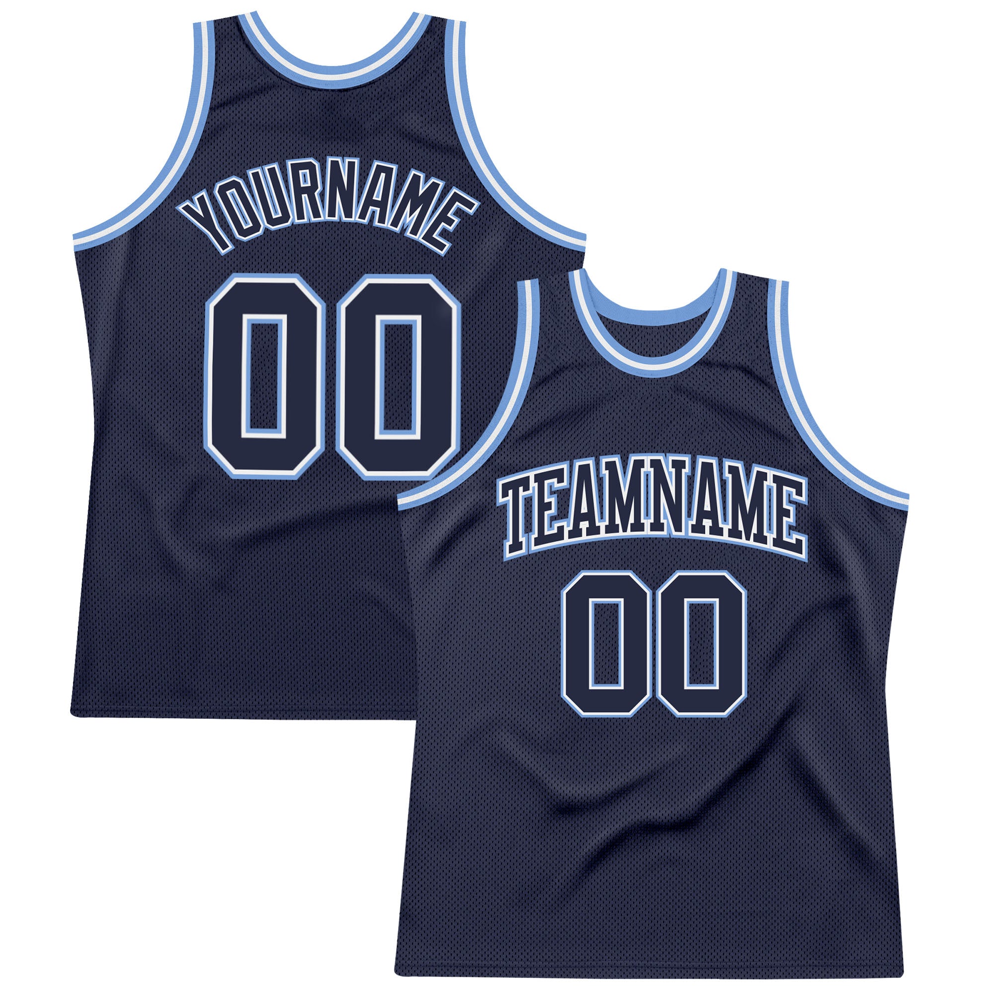 Personalized Authentic Basketball Jersey - Navy Light Blue Throwback Style Personalized Navy Navy-Light Blue Authentic Throwback