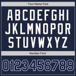 Custom Name Number Varsity Letterman Jacket Navy Light Blue Full-Snap Bomber Personalized Navy Navy-Light Blue Bomber Full-Snap