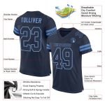 Custom Navy and Light Blue Football Jersey - Personalized Team Name and Number Authentic Mesh Personalized Navy Navy-Light