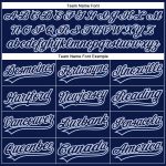 Custom Name and Number Personalized Navy Blue Performance Vapor Golf Polo Shirt Personalized Navy Navy-Light Blue Performance