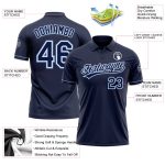 Custom Name and Number Personalized Navy Blue Performance Vapor Golf Polo Shirt Personalized Navy Navy-Light Blue Performance