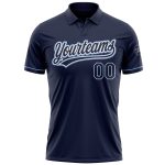 Custom Name and Number Personalized Navy Blue Performance Vapor Golf Polo Shirt Personalized Navy Navy-Light Blue Performance
