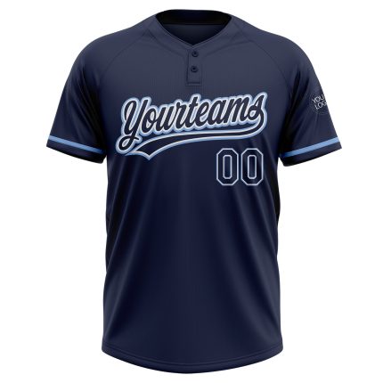 Custom Name Number Softball Jersey Unisex Two-Button Navy Light Blue Personalized Team Apparel Personalized Navy Navy-Light