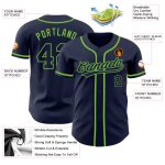 Personalized Navy Neon Green Baseball Jersey - Authentic Design for Sports Fans Personalized Navy Navy-Neon Green Authentic