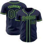 Personalized Navy Neon Green Baseball Jersey - Authentic Design for Sports Fans Personalized Navy Navy-Neon Green Authentic