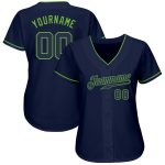 Custom Name and Number Navy Neon Green Authentic Baseball Jersey - Personalized Team Jersey Personalized Navy Navy-Neon Green