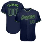 Custom Name and Number Navy Neon Green Authentic Baseball Jersey - Personalized Team Jersey Personalized Navy Navy-Neon Green