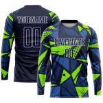 Personalized Soccer Jersey with Custom Name & Number in Navy & Neon Green Sublimation Design - Team Uniform Personalized