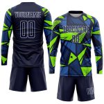 Personalized Soccer Jersey with Custom Name & Number in Navy & Neon Green Sublimation Design - Team Uniform Personalized
