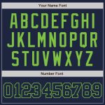 Custom Name and Number Unisex Softball Jersey - Personalized Navy and Neon Green Two-Button Design Personalized Navy Navy-Neon