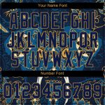 Custom Name and Number Personalized Elephant 3D Pattern Baseball Jersey - Navy and Old Gold Team Apparel Personalized Navy
