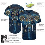 Custom Name and Number Personalized Elephant 3D Pattern Baseball Jersey - Navy and Old Gold Team Apparel Personalized Navy